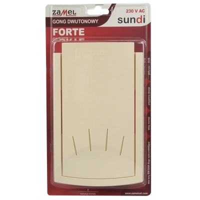 GONG DWUTONOWY FORTE 230V BEŻOWY TYP: GNS-223-BEZ