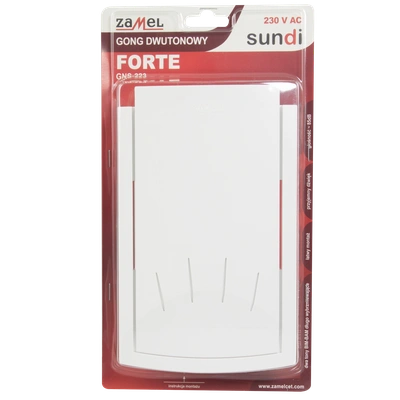 GONG DWUTONOWY FORTE 230V BIAŁY TYP: GNS-223-BIA