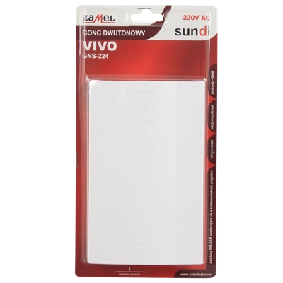 GONG DWUTONOWY VIVO 230V BIAŁY TYP: GNS-224-BIA
