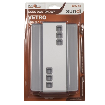 GONG DWUTONOWY VETRO 230V SREBRNY TYP: GNS-247-SRB