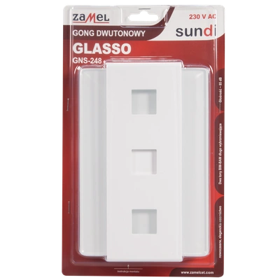 GONG DWUTONOWY GLASSO 230V BIAŁY TYP: GNS-248-BIA