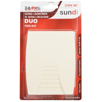 GONG DUO 230V BEŻOWY TYP: GNS-943-BEZ