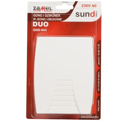 GONG DUO 230V BIAŁY TYP: GNS-943-BIA