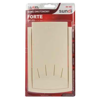 GONG DWUTONOWY FORTE 8V BEŻOWY TYP: GNT-223-BEZ