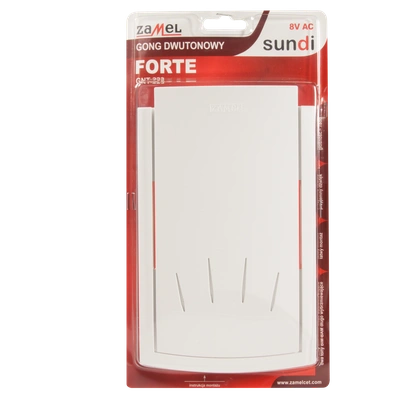 GONG DWUTONOWY FORTE 8V BIAŁY TYP: GNT-223-BIA