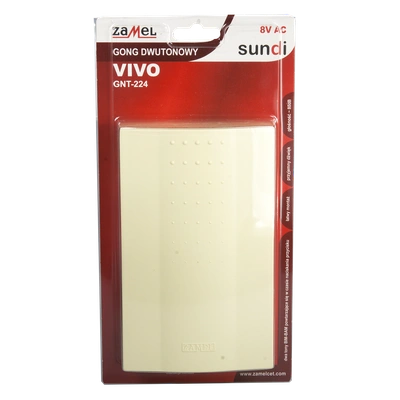 GONG DWUTONOWY VIVO 8V BEŻOWY TYP: GNT-224-BEZ