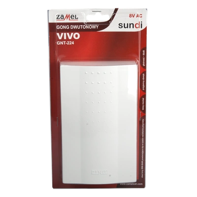 GONG DWUTONOWY VIVO 8V BIAŁY TYP: GNT-224-BIA