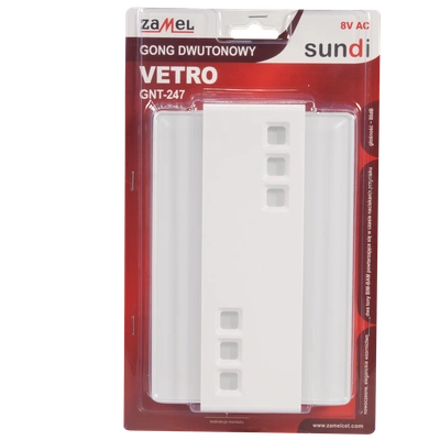 GONG DWUTONOWY VETRO 8V BIAŁY TYP: GNT-247-BIA