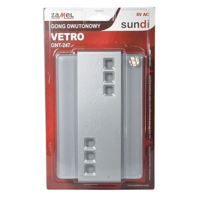 GONG DWUTONOWY VETRO 8V SREBRNY TYP: GNT-247-SRB