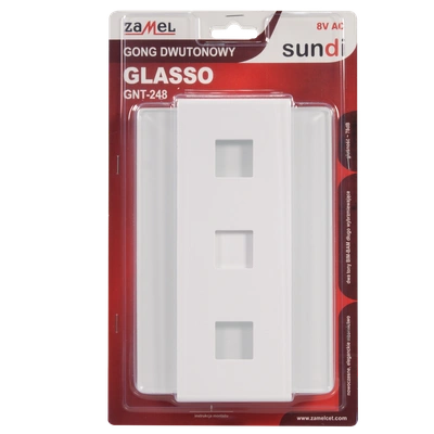 GONG DWUTONOWY GLASSO 8V BIAŁY TYP: GNT-248-BIA