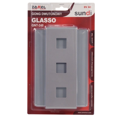 GONG DWUTONOWY GLASSO 8V SREBRNY TYP: GNT-248-SRB