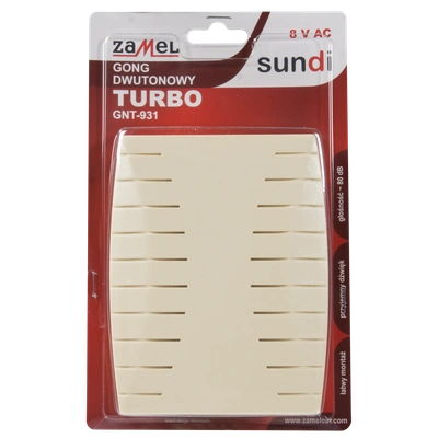 GONG DWUTONOWY TURBO 8V BEŻOWY TYP: GNT-931-BEZ