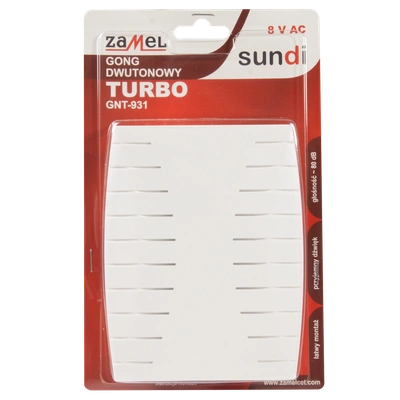 GONG DWUTONOWY TURBO 8V BIAŁY TYP: GNT-931-BIA