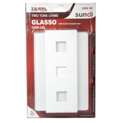 GONG Z WBUD. TRANSFORMATOREM DWUTONOWY GLASSO 230V BIAŁY TYP: GNW-248-BIA