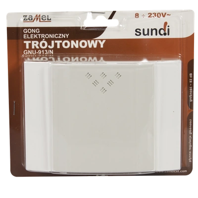 GONG TRÓJTONOWY 8-230V ECRU TYP: GNU-913/N-ECR
