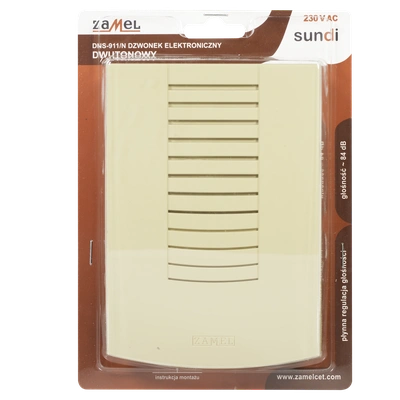 DZWONEK DWUTONOWY 230V BEŻOWY CIEMNY TYP: DNS-911/N-BEZC