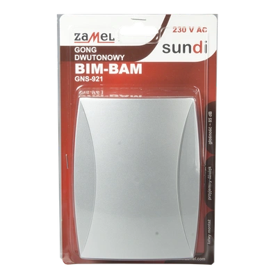 GONG DWUTONOWY BIM-BAM 230V SREBRNY TYP: GNS-921-SRB