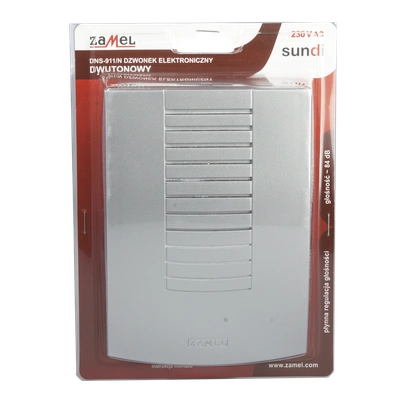 DZWONEK DWUTONOWY 230V SREBRNY TYP: DNS-911/N-SRB