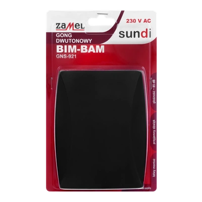 GONG DWUTONOWY BIM-BAM 230V CZARNY TYP: GNS-921-CZN