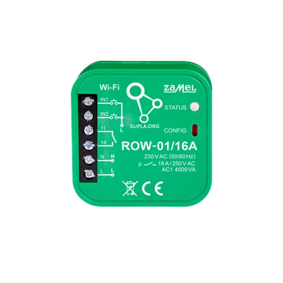 ODBIORNIK WI-FI DOPUSZKOWY 1-KANAŁOWY 16 A, DWUKIERUNKOWY TYP: ROW-01/16A