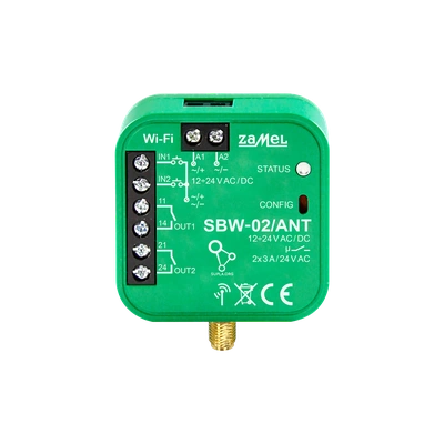 STEROWNIK BRAMOWY WI-FI 2-KANAŁOWY Z ANTENĄ ZEWNĘTRZNĄ  TYP: SBW-02/ANT