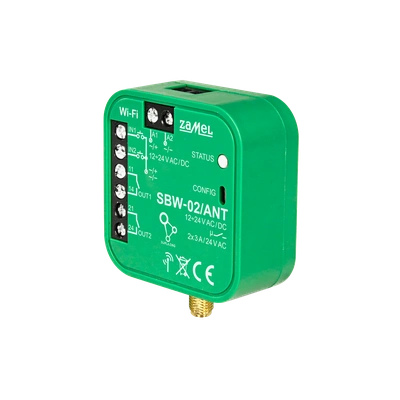 STEROWNIK BRAMOWY WI-FI 2-KANAŁOWY Z ANTENĄ ZEWNĘTRZNĄ  TYP: SBW-02/ANT