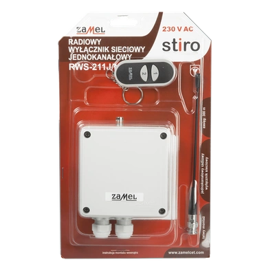 RADIOWY WYŁĄCZNIK SIECIOWY JEDNOKANAŁOWY 230V TYP: RWS-211J/N