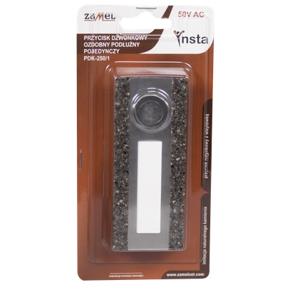 PRZYCISK DZWONKOWY OZDOBNY PODŁUŻNY POJEDYNCZY 1A/50V AC BRĄZOWY TYP: PDK-250/1-BRA