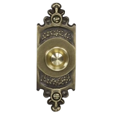 PRZYCISK DZWONKOWY OZDOBNY Z SZYLDEM PODŁUŻNYM 1A/50V MOSIĘŻNY TYP: PDM-232-MOS