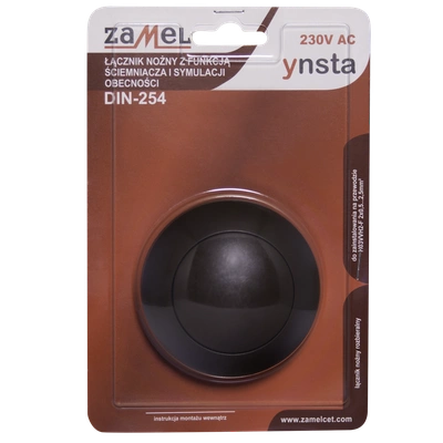 WYŁĄCZNIK NOŻNY Z FUNKCJĄ ŚCIEMNIACZA BRĄZOWY TYP: DIN-254-BRA