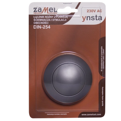 WYŁĄCZNIK NOŻNY Z FUNKCJĄ ŚCIEMNIACZA SREBRNY TYP: DIN-254-SRB