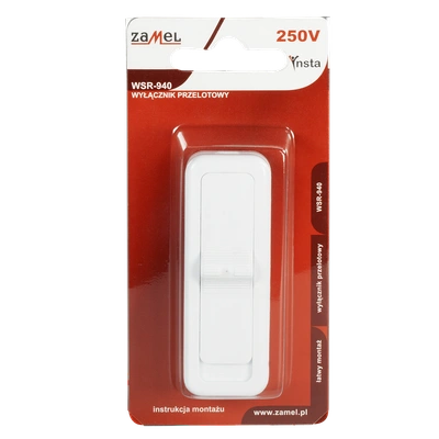 WYŁĄCZNIK PRZELOTOWY 2,5A/250V BIAŁY TYP: WSR-940-BIA