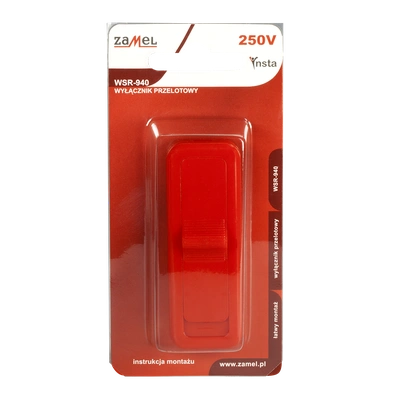 WYŁĄCZNIK PRZELOTOWY 2,5A/250V CZERWONY TYP: WSR-940-CZE