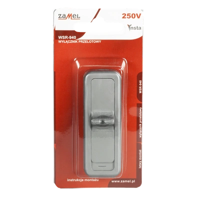 WYŁĄCZNIK PRZELOTOWY 2,5A/250V SREBRNY TYP: WSR-940-SRB