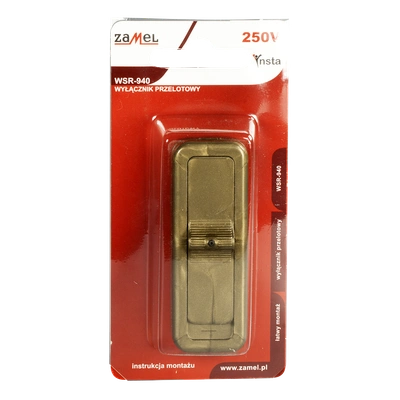 WYŁĄCZNIK PRZELOTOWY 2,5A/250V ZŁOTY TYP: WSR-940-ZLO